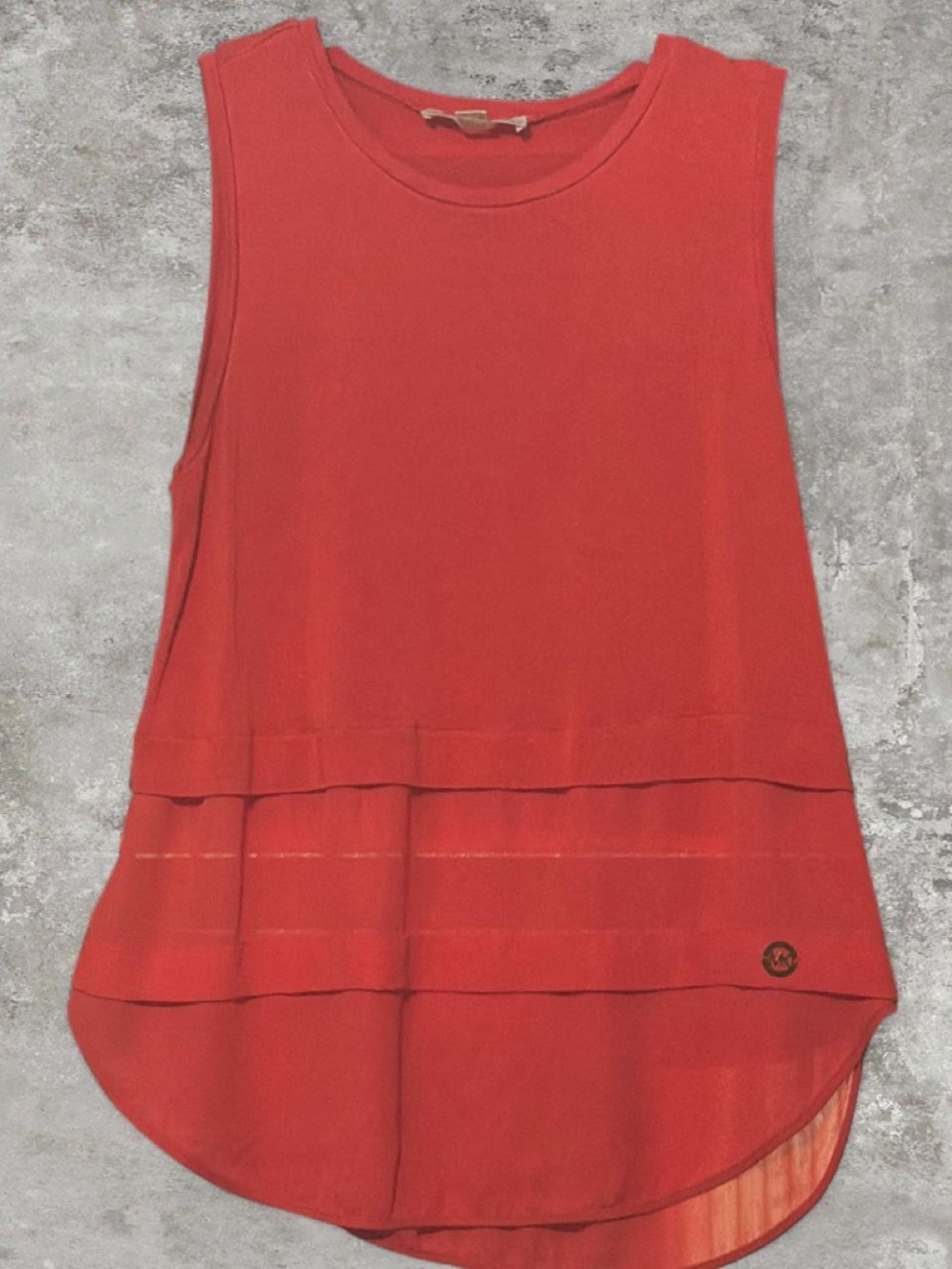 Michael Kors Coral Layered Sleeveless Tank Top